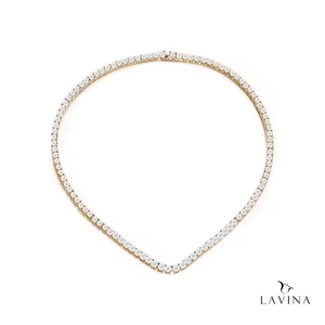 Clásico de moda oro CZ declaración collar rodio plateado latón con ajuste de Garra Para aniversario y fiestas - Product Image 1