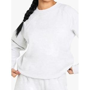 Sweat-shirt d'hiver respirant personnalisé XL en coton Tech Fleece, vêtements de sport, logo en relief 3D, super doux, col rond, pull pour femme - Product Image 2