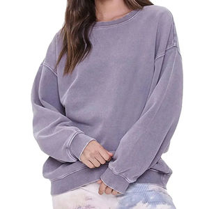 Sudadera de cuello redondo Terry para hombre, lavado ácido, con bolsillo lateral; sudaderas con capucha para mujer, sudadera de mujer 350gsm French Terry - Product Image 4