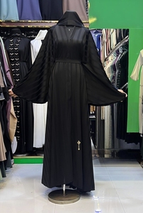 Abaya Modeste de Dubaï la plus vendue, ornée de perles et de sequins, à manches longues, traditionnelle, faite à la main, pour mariage, respirante, col en V, printemps - Product Image 5