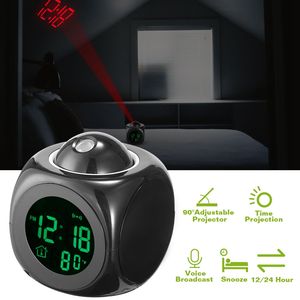 Reloj Despertador Inteligente con Proyección LCD, Funciona con Batería, con Transmisión de Voz, Función de Repetición y Visualización de Temperatura, Sistema de Hora de 12/24 Horas - Product Image 1