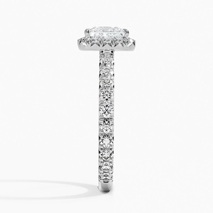 แหวน BOJ รุ่น 070 ทรงปรินเซสคัท เงินแท้ 925 ประดับเพชร Estelle Halo Solitaire น้ำหนัก 2 กะรัต สี D ความสะอาด VVS1 มอยส์ซาไนต์ รับรองโดย GRA ราคาประหยัด - Product Image 3