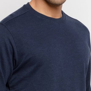 Sweat-shirt à col rond pour homme, coupe classique, couleur unie, tricoté, 100% coton, vêtement décontracté pour l'automne - Product Image 6