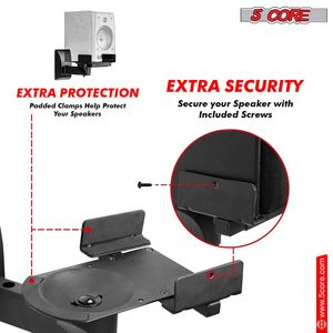 Supporti Girevoli Regolabili a 180 Gradi per Libreria, Supporto a Parete da 15 Pollici per TV e Altoparlanti, Coppia di Supporti per Carrelli Salvaspazio da 55 Pollici - Product Image 2