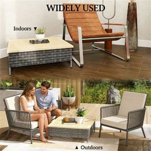 Tavolino da Esterno Grigio per Terrazza e Giardino (Solo Tavolo) - Product Image 3