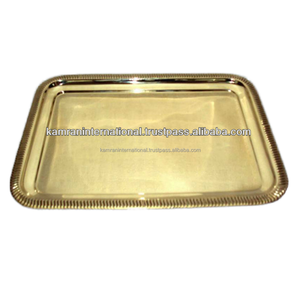 Plateau de service en métal en laiton rectangulaire pour les compagnies aériennes de mariage d'hôtel de restaurant à la maison - Product Image 5