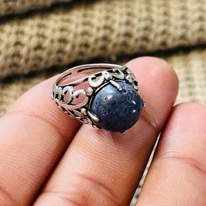 Fashionable Bold <b>Lapis</b> <b>Lazuli</b> <b>Ring</b> silver Plated Brass Filigree <b>Ring</b> Vintage Statement Tribal <b>Ring</b> Wholesale <b>Ring</b> For Women - Product Image 6