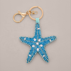 Magnifiques breloques perlées colorées et tendance pour sacs et vêtements, porte-clés étoile de mer perlée, grandes breloques étoile de mer pour sac - Product Image 3