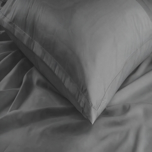 Coal Dyed Satin Bedding Set T-250 Satin 100% Cotton Solid Woven Breathable All-Season Simple Style Home Use - Product Image 3