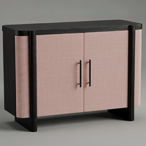 Buffet moderne à 2 portes en chêne massif pour salon - Rangement écologique résistant à l'eau au design minimaliste - Product Image 1