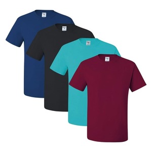Soldes d'été : T-shirt homme col rond de haute qualité, uni, 180 grammes, tricoté ample, vierge numérique, polyester/nylon, anti-boulochage - Product Image 5