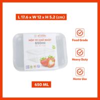 Boîte alimentaire rectangulaire jetable en plastique moderne de 650 ml avec couvercle, transparente, compatible micro-ondes, pour vente en gros, conteneur à emporter, restauration B2B