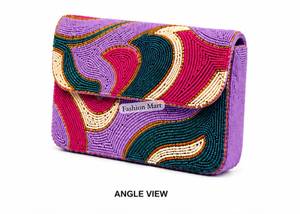 Bolso de Mano Floral con Cuentas Hecho a Mano, con Forro de Algodón con Patrón Rectangular, Cierre Magnético, para Fiestas Nocturnas - Product Image 2