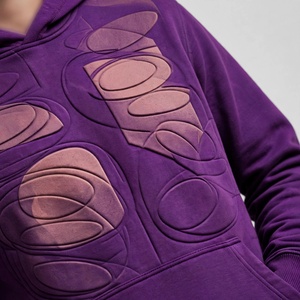 Sudadera con Capucha para Hombre, Color Morado, con Gráfico en Relieve 3D y Bolsillo Tipo Canguro - Product Image 6