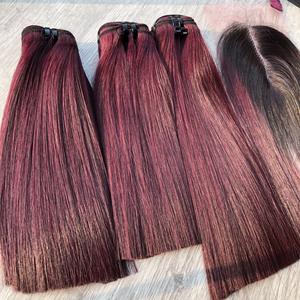 Trama de cabello humano vietnamita de alta calidad, cabello liso Ombre, precio de cabello sin procesar, paquete Genius de alta definición - Product Image 2