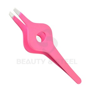 Pinzas Profesionales para Cejas con Punta Inclinada y Agarre Único de Ancho Ancho para el Dedo, en Elegante Color Lavanda Morado - Product Image 5