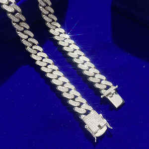Luxury Iced Out Cuban Link Hip Hop Chain White Gold Finish Sparkling <b>Statement</b> <b>Necklace</b> for Men Women Premium Fashion Style - Product Image 2
