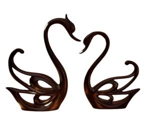 ของตกแต่งงานแต่งงานวันครบรอบวันดิวาลีรูปคู่หงส์สไตล์อาร์ตเดโคทำจากไม้ ดีไซน์สวยงามน่าหลงใหล - Product Image 1