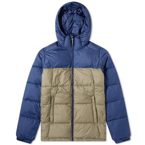 Veste matelassée bicolore pour homme, manteau d'hiver chaud à capuche, parka rembourrée coupe-vent bleu kaki, manteau épais de mode pour l'extérieur - Product Image 5