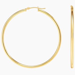 ต่างหูห่วงเพชรทองคำเหลือง 14K สำหรับทุกเพศ หรูหรา ใส่ได้ทุกวัน - Product Image 6