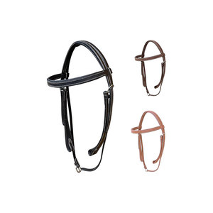 Cabezada de Cuero para Caballo, Opciones de Color Marrón y Bronceado, Equipo de Equitación - Product Image 1