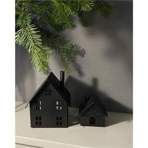 Modern Black Metal House Candle Holder Nordic Style Iron Lantern <b>Tea</b> Light <b>Stand</b> Christmas Tabletop Home Decor Wholesale Items - Product Image 1