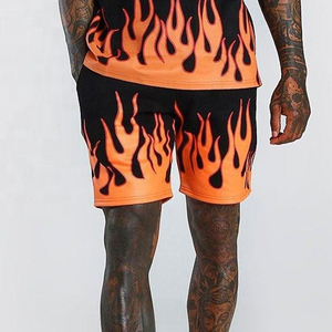 เสื้อยืดและกางเกงขาสั้นชุดเซ็ตผ้าโพลีเอสเตอร์พิมพ์ลายดิจิตอลคุณภาพสูงแบบ Sublimation ทั้งตัว สวมใส่สบายๆ ในฤดูร้อน เสื้อยืดและกางเกงขาสั้นแบบ Ringer - Product Image 4