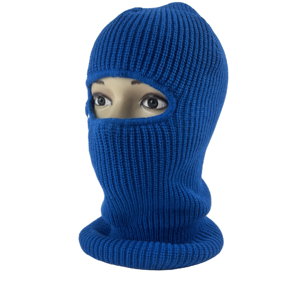 Wholesale <b>Navy</b> Blue Customized Promotional Breathable Waterproof Unisex Acrylic Embroidery Knitted <b>Beanie</b> Balaclava - Product Image 1