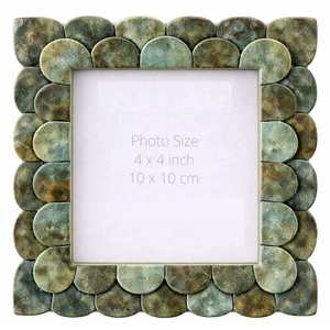 Luxury Handmade Oval Bone Inlay <b>Photo</b> <b>Frame</b> <b>Black</b> White Chevron Pattern Decorative Tabletop Picture <b>Frame</b> Home Hotel Wedding - Product Image 4