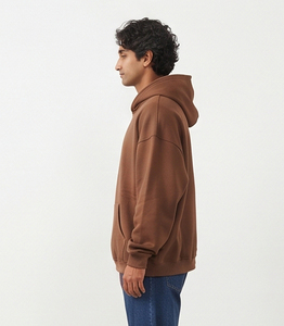 Sudadera con Capucha Holgada para Hombre, Informal, 100% Algodón, Forro Polar, Manga Larga, Hombros Caídos, Ropa Urbana de Invierno, Sudadera Extra Grande para Hombre - Product Image 5