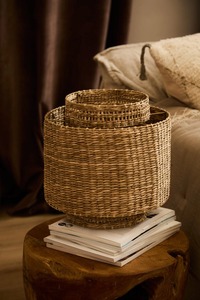 Abat-jour en jonc de mer tressé fait main, lampe suspendue en osier naturel style bohème, lampe en jonc de mer pour la décoration de la maison et du patio - Product Image 3