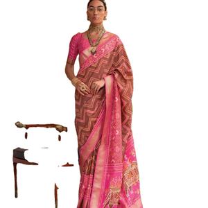 Último diseñador Pure Silk Patola Digital Printed Saree por Fab Zone - Product Image 1