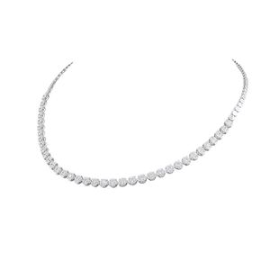 Luxurious 14KT Plain Gold Tennis Necklace <b>Iced</b> <b>Out</b> Round Cut Moissanite Diamond Choker Anniversary Fine Jewelry Women - Product Image 3