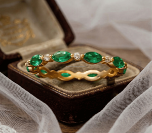 Anillo de Acero Inoxidable con Piedra de Nacimiento de Julio, Chapado en Oro de 18k, Corte Marquesa, Forma de Esmeralda, Regalo, Moda, Joyería de Nueva Llegada para Fiestas - Product Image 2