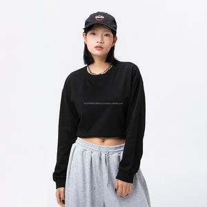 เสื้อครอปสั้นสไตล์คลาสสิกสำหรับผู้หญิงแบบขายส่ง เสื้อฮู้ดดี้และเสื้อสเวตเชิ้ตแบบสั่งทำสำหรับผู้หญิง - Product Image 1