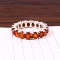 Kyanit-Bandring Brillanter Ovaler Schliff Orange 925 Sterling Silber Klassische Edelsteinringe für Verlobung & Hochzeit