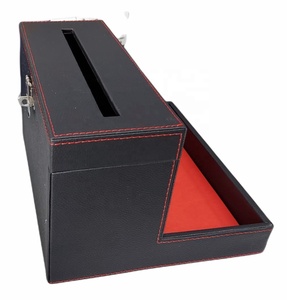 Hotel Hospitality Essentials Cuero Bambú Bandeja para servir Caja de pañuelos Menú Carpetas Carpeta de facturas Contenedores de cuero que incluyen vidrio - Product Image 6