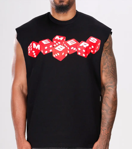 Débardeur à manches courtes pour homme, 100% coton blanc uni, impression numérique personnalisée du logo de la marque, taille plus - Product Image 6