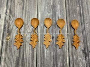 CUILLÈRE EN BOIS AVEC POIGNÉE DÉLICATE-CREATIVE Ustensiles de cuisine en bois d'inspiration vintage fabriqués au Vietnam - Product Image 4