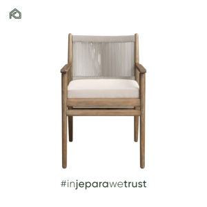 Silla de Comedor para Exterior, Diseño Minimalista con Tejido de Cuerda, Patas de Madera, Altura Ajustable, Ecológica, Moderna, para Muebles de Hogar - Junto - Product Image 6