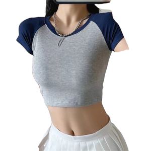 Vente en gros de t-shirts à manches courtes pour femmes t-shirts pour femmes hauts courts avec service de logo personnalisé chemises décontractées pour femmes - Product Image 1