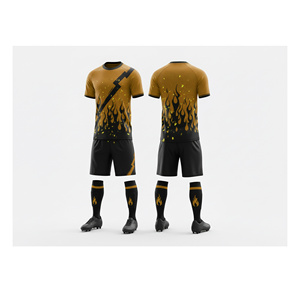 Uniforme de Fútbol Profesional, Camiseta y Pantalones Cortos, Sublimación Completa |   Tallas para Hombres, Mujeres y Jóvenes |   Ropa Deportiva Ligera de Secado Rápido para Entrenamiento - Product Image 4