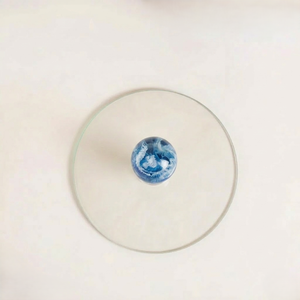 Blue Ceramic Rice <b>Bowl</b> with Lid Decorative Kitchen Serving <b>Bowl</b> with Unique resin Knob Lid for Rice <b>Curry</b> Soup Side Dish Serving - Product Image 4