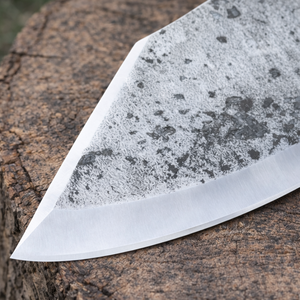 Couteau de chef Bushcraft forgé à la main, lame en acier carbone, manche en bois, lame de 8 pouces, style vintage pour le camping et la cuisine - Product Image 4