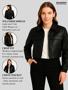Veste en cuir pour femme, design tendance, veste unie en cuir pour femmes et filles, veste avec logo personnalisé OEM - Product Image 4
