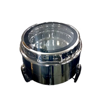 Réchaud de buffet en acier inoxydable durable, finition martelée brillante argentée, chauffage à l'alcool, capacité 6 litres, pour hôtels et restaurants