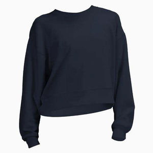 Sudadera Casual de Algodón Oversize para Mujer con Cuello Redondo, Hombros Descubiertos y Manga Larga, Lisa, OEM - Product Image 4