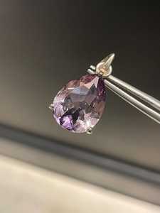 Pendentif en améthyste, pendentif en argent sterling, pierre de naissance de février, bijoux pour femmes, pendentif en forme de larme, cadeau pour elle, élégant et tendance - Product Image 3