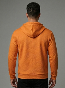 Sudadera con Capucha Completa para Hombre OEM ODM, Sudadera Texturizada Premium con Capucha Ajustable y Diseño de Bolsillo Frontal - Product Image 4