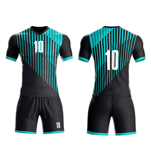 Men's Sublimated Rugby Uniform Set Black Teal V-Neck Short Sleeve Moisture Wicking Breathable Eco-Friendly <b>Athletic</b> Fit All - Product Image 1